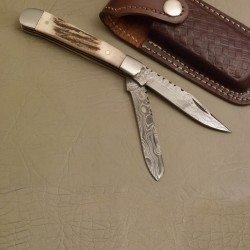 Double Blade Spring Back Folding Knife